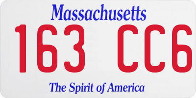 MA license plate 163CC6