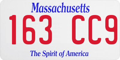 MA license plate 163CC9