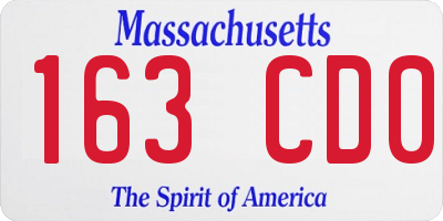 MA license plate 163CD0