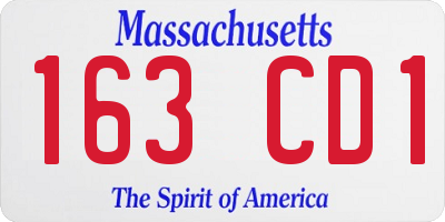 MA license plate 163CD1