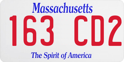 MA license plate 163CD2