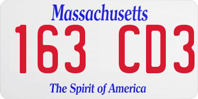 MA license plate 163CD3