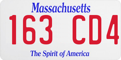 MA license plate 163CD4