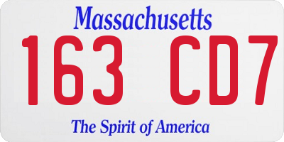 MA license plate 163CD7