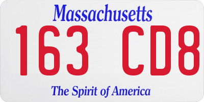 MA license plate 163CD8