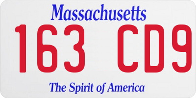 MA license plate 163CD9