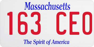 MA license plate 163CE0