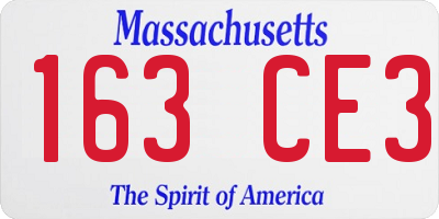 MA license plate 163CE3