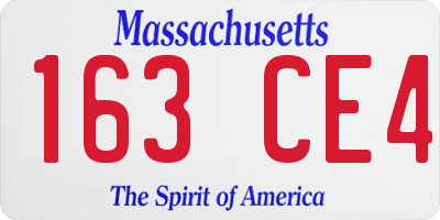 MA license plate 163CE4