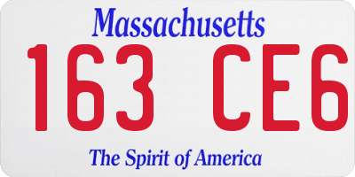 MA license plate 163CE6