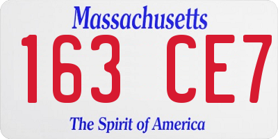 MA license plate 163CE7