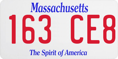 MA license plate 163CE8