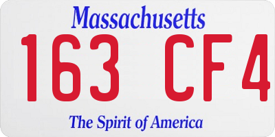 MA license plate 163CF4