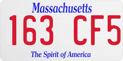 MA license plate 163CF5
