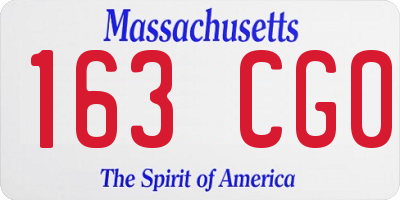 MA license plate 163CG0