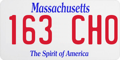 MA license plate 163CH0
