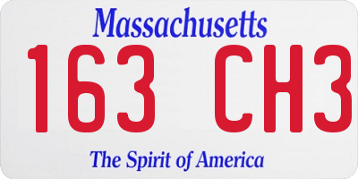 MA license plate 163CH3