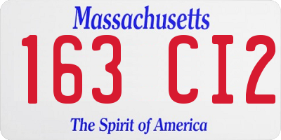 MA license plate 163CI2