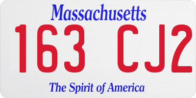 MA license plate 163CJ2