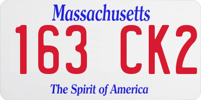 MA license plate 163CK2
