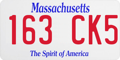 MA license plate 163CK5