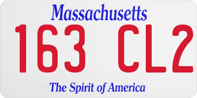 MA license plate 163CL2