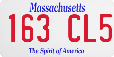 MA license plate 163CL5