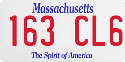 MA license plate 163CL6