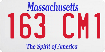 MA license plate 163CM1