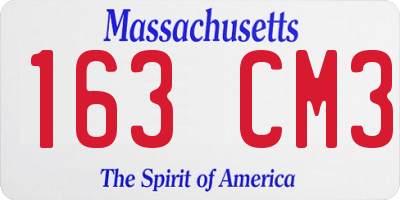 MA license plate 163CM3