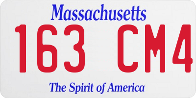 MA license plate 163CM4