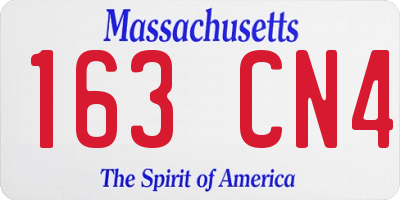 MA license plate 163CN4