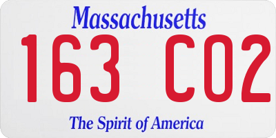 MA license plate 163CO2