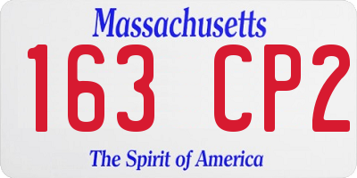MA license plate 163CP2