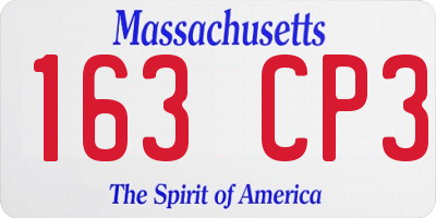 MA license plate 163CP3