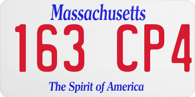 MA license plate 163CP4