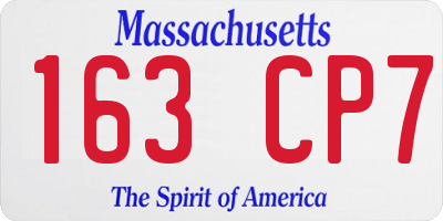 MA license plate 163CP7