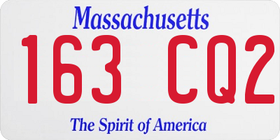 MA license plate 163CQ2