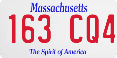 MA license plate 163CQ4