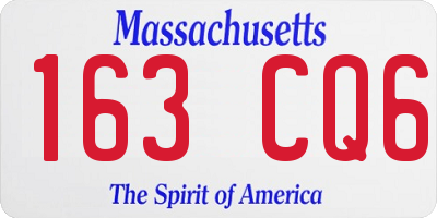MA license plate 163CQ6
