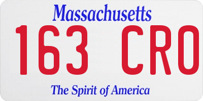 MA license plate 163CR0
