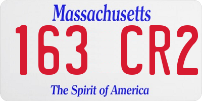 MA license plate 163CR2
