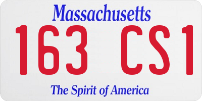 MA license plate 163CS1