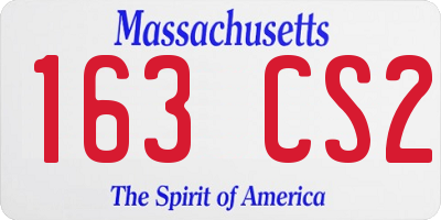 MA license plate 163CS2