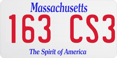 MA license plate 163CS3