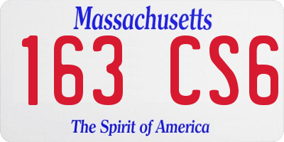 MA license plate 163CS6