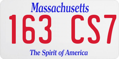MA license plate 163CS7