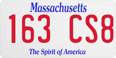 MA license plate 163CS8