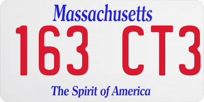 MA license plate 163CT3