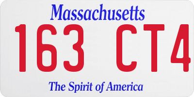 MA license plate 163CT4